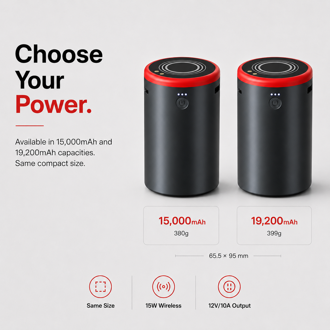 MIREL Core Battery ports and controls