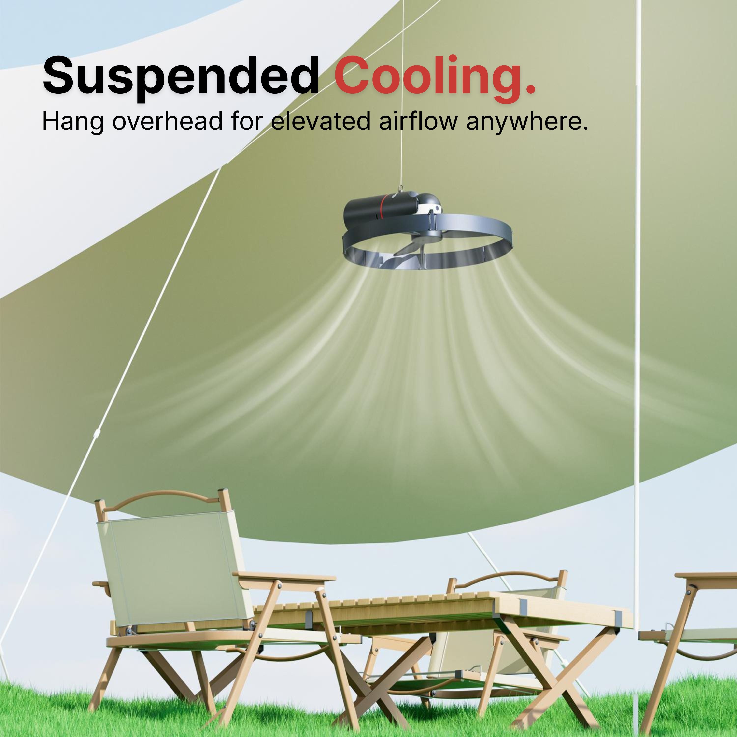 MIREL Breeze Fan suspended cooling setup