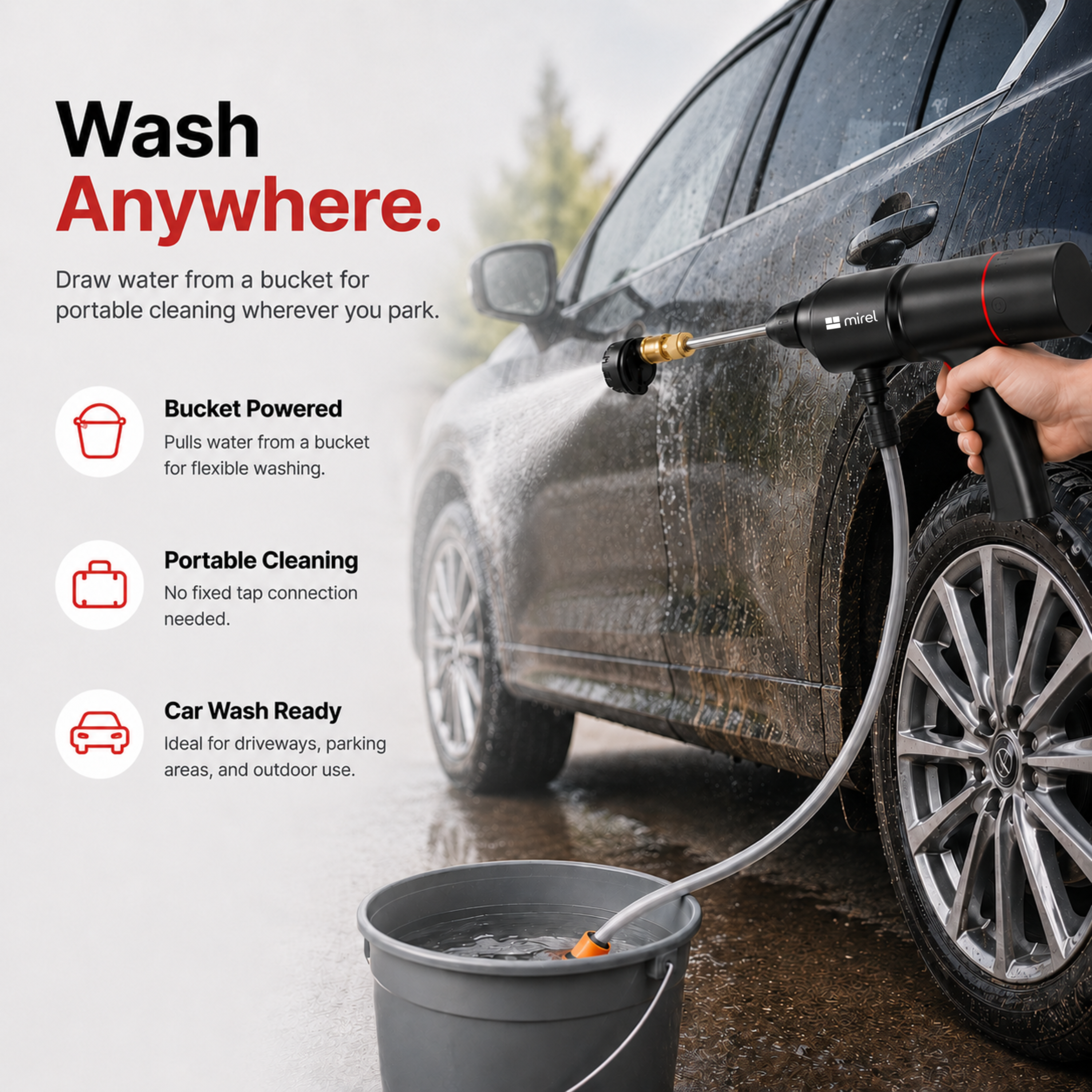 MIREL Hydro Washer included in the Drive Kit