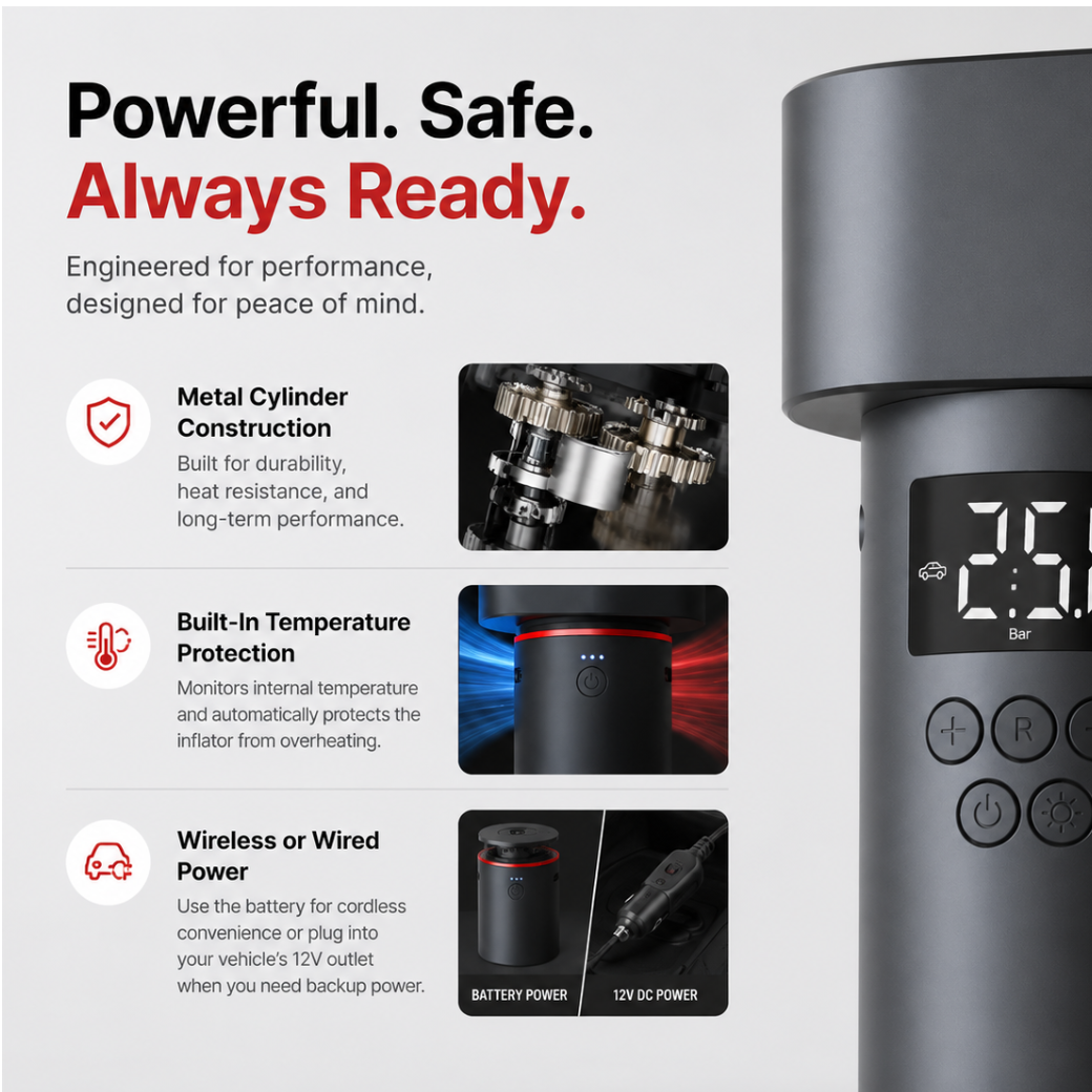 MIREL Air Inflator safety features